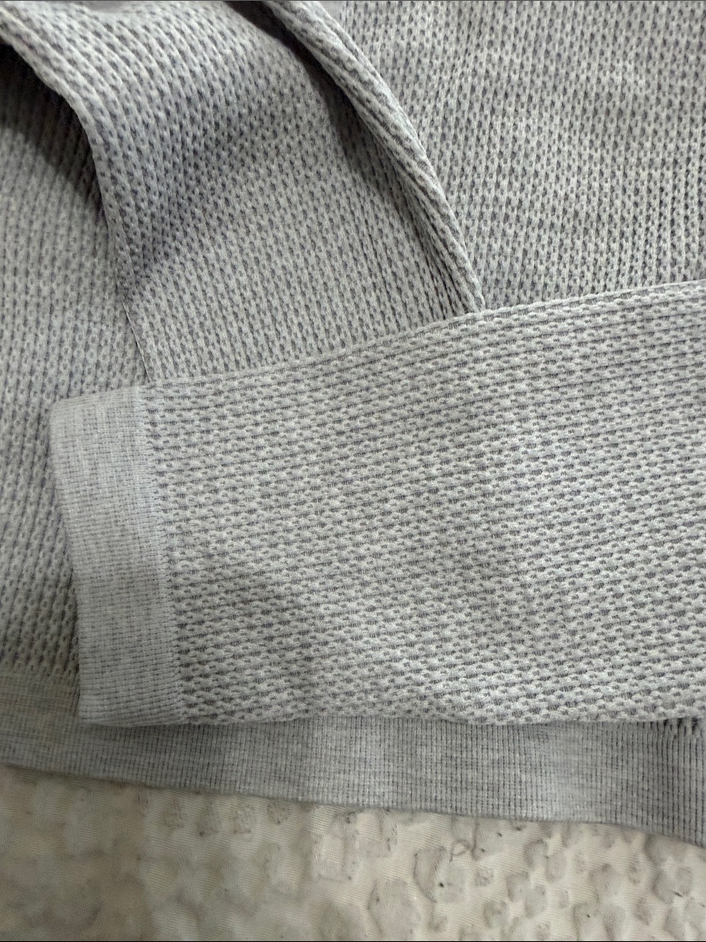 Fabletics Gray Ribbed Square Neck Top with Button Placket - Picture 8 of 10